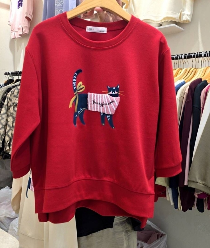 韓 穿條文衣貓咪 3色 size