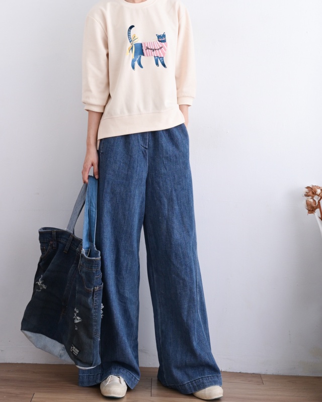 韓 穿條文衣貓咪 3色 size