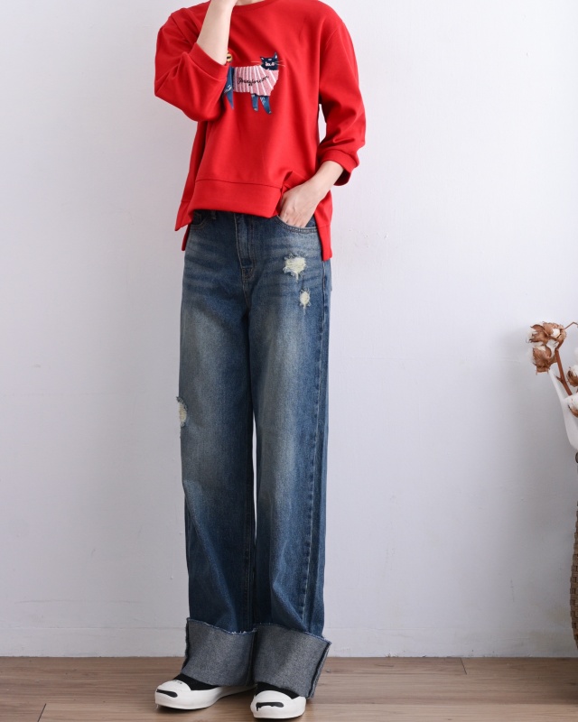 韓 穿條文衣貓咪 3色 size