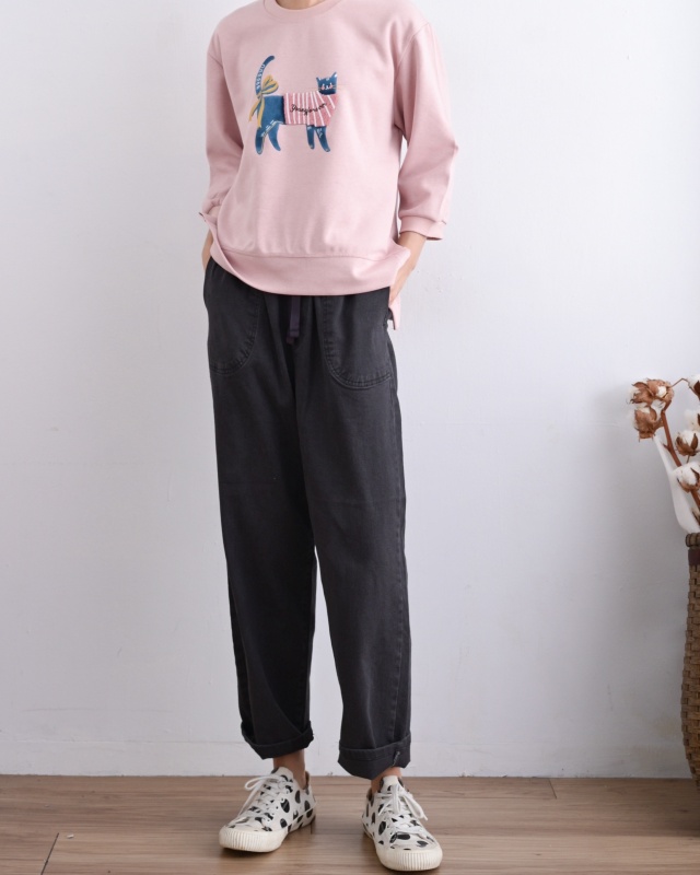 韓 穿條文衣貓咪 3色 size