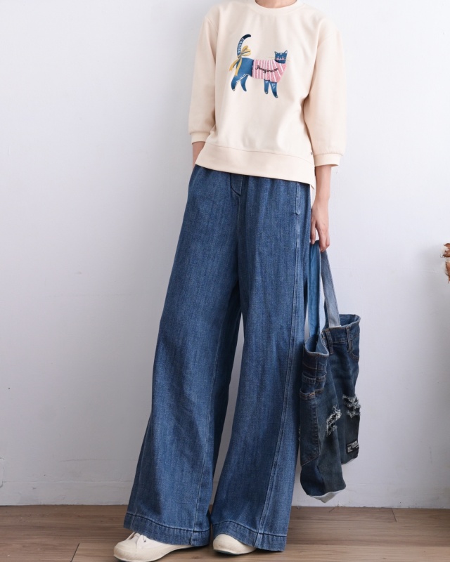 韓 穿條文衣貓咪 3色 size