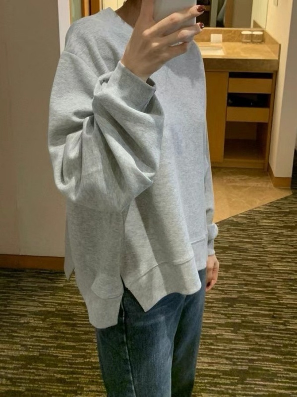 韓 側開岔素色上衣 3色 size