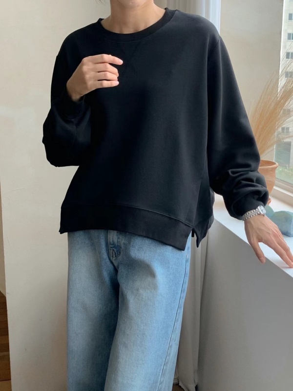 韓 側開岔素色上衣 3色 size