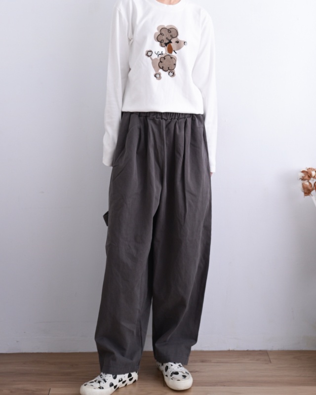 韓 珍珠小狗上衣 2色 size