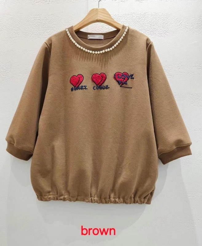 韓 珍珠領小愛心上衣 4色 size