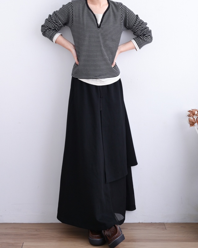 韓 條文假兩件式上衣 3色 size