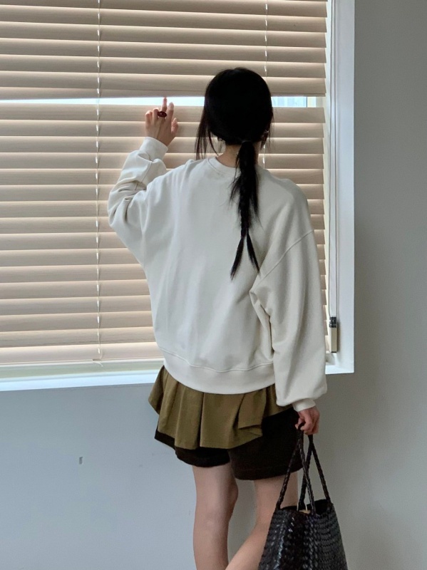 韓 前短後長手袖車線上衣 4色 size
