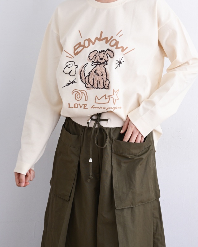 韓 狗狗咬骨頭上衣 2色 size