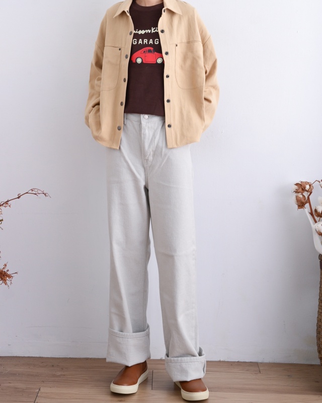 韓 短版素色襯衫 2色 size