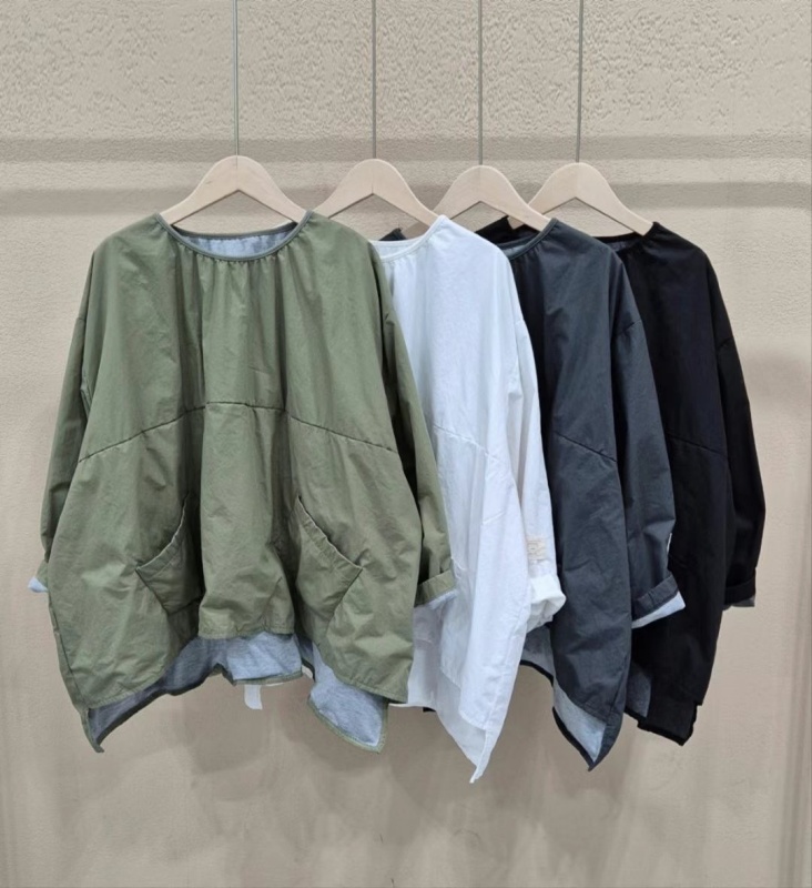 韓 前口袋素色上衣 4色 size