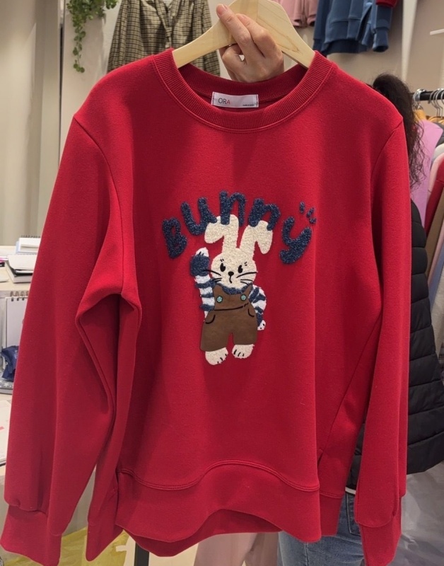 韓 穿條文衣的兔子 3色 size