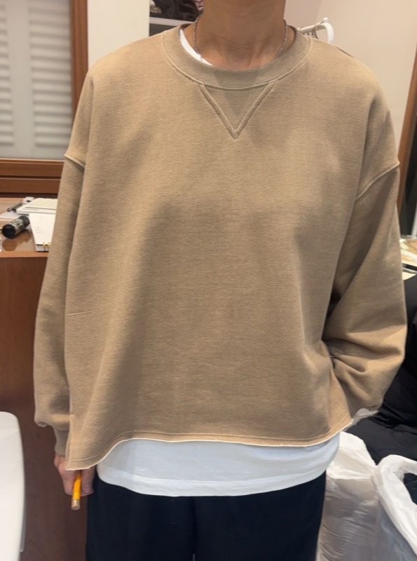 韓 斜車線素色上衣 3色 size