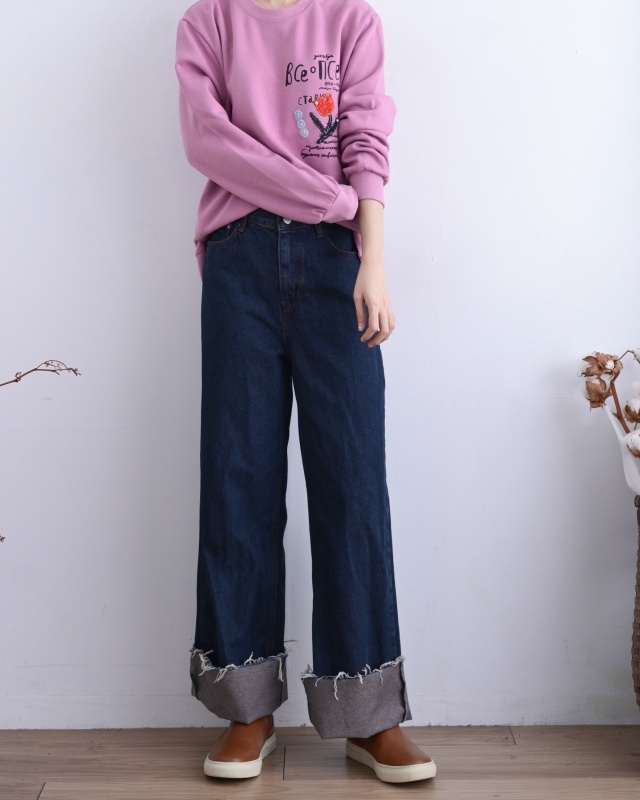 韓 珍珠毛線花上衣 3色 size