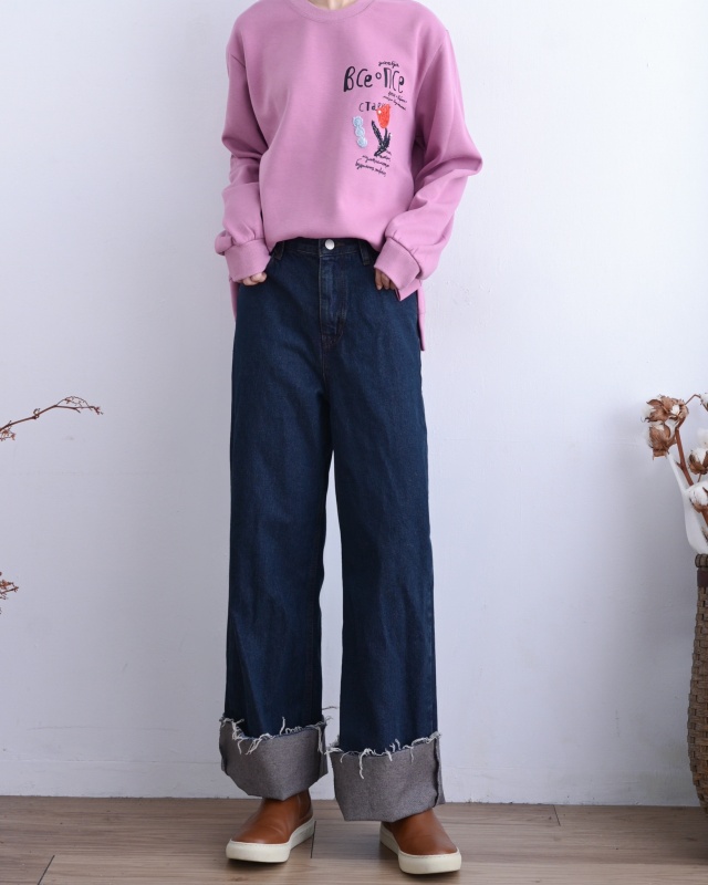 韓 珍珠毛線花上衣 3色 size