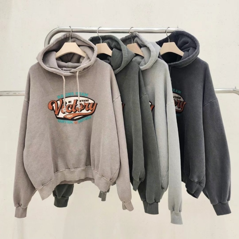 韓 洗舊刷色連帽上衣 4色 size