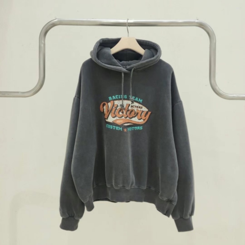 韓 洗舊刷色連帽上衣 4色 size