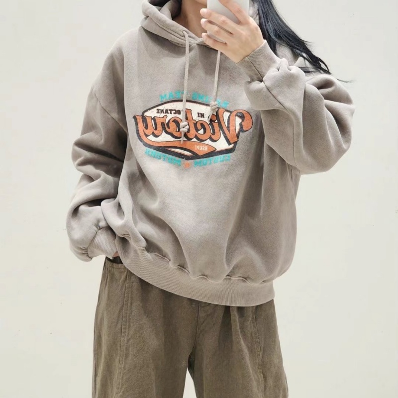 韓 洗舊刷色連帽上衣 4色 size