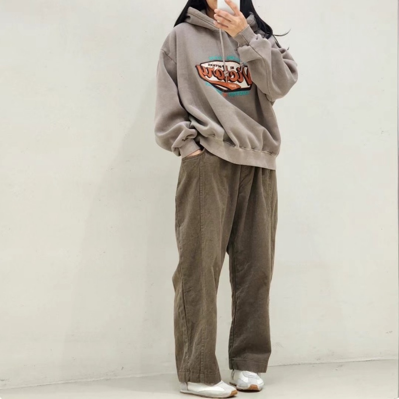 韓 洗舊刷色連帽上衣 4色 size