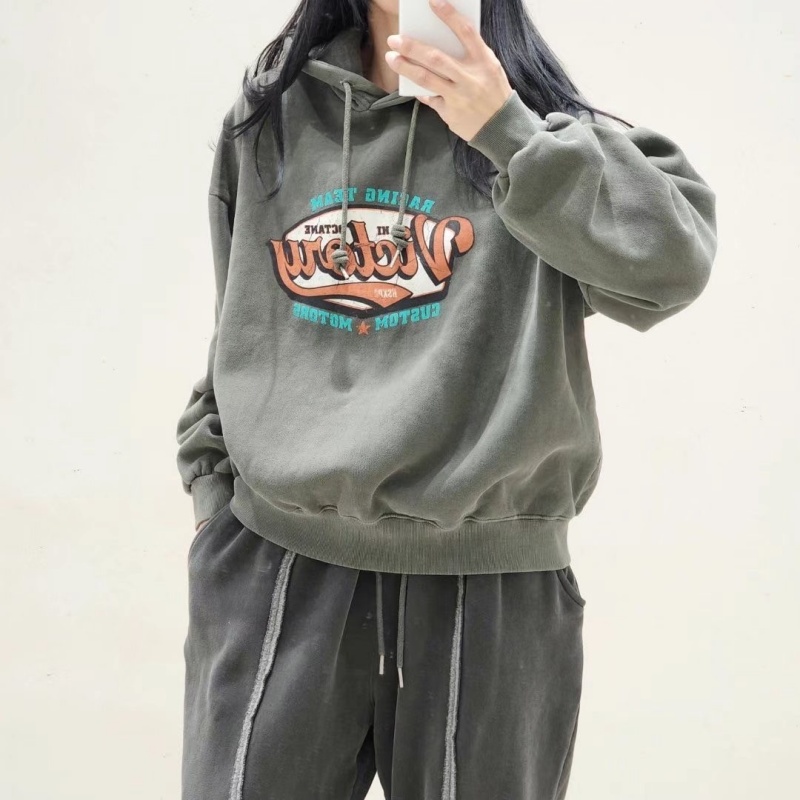 韓 洗舊刷色連帽上衣 4色 size