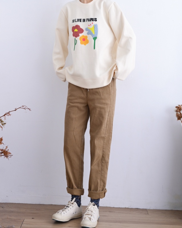 韓 手繪感三朵花上衣 3色 size