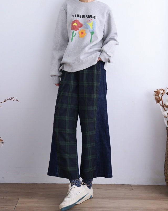 韓 手繪感三朵花上衣 3色 size