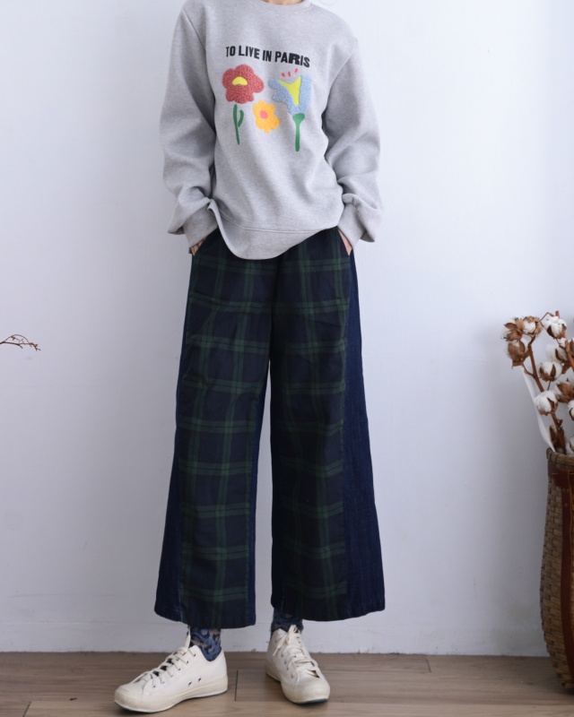 韓 手繪感三朵花上衣 3色 size