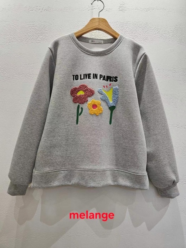 韓 手繪感三朵花上衣 3色 size
