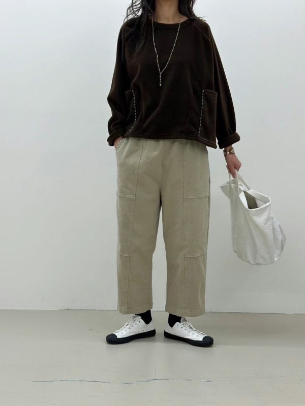 韓 白縫線口袋上衣 3色 size