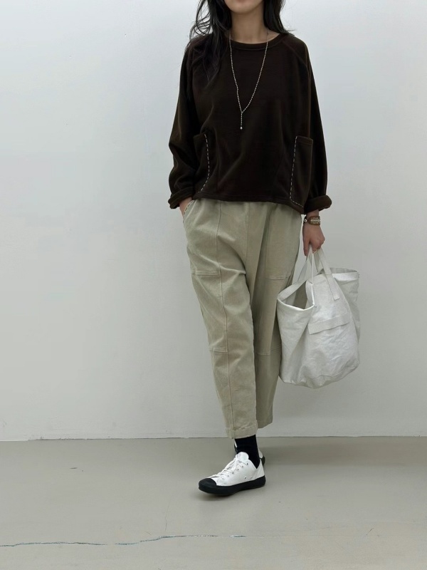 韓 白縫線口袋上衣 3色 size
