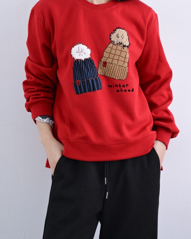 韓 兩頂帽上衣 3色 size