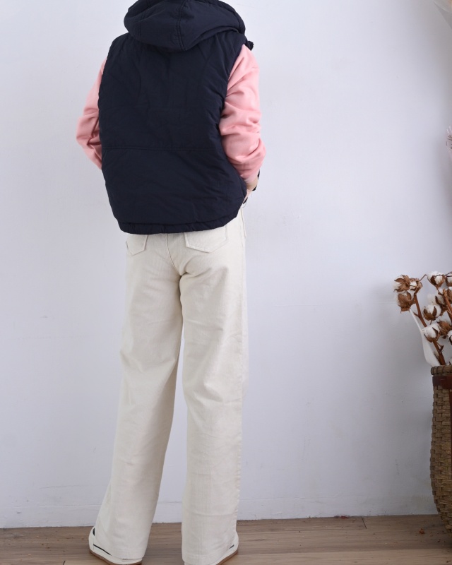 韓 鋪棉拉鍊連帽背心 3色 size