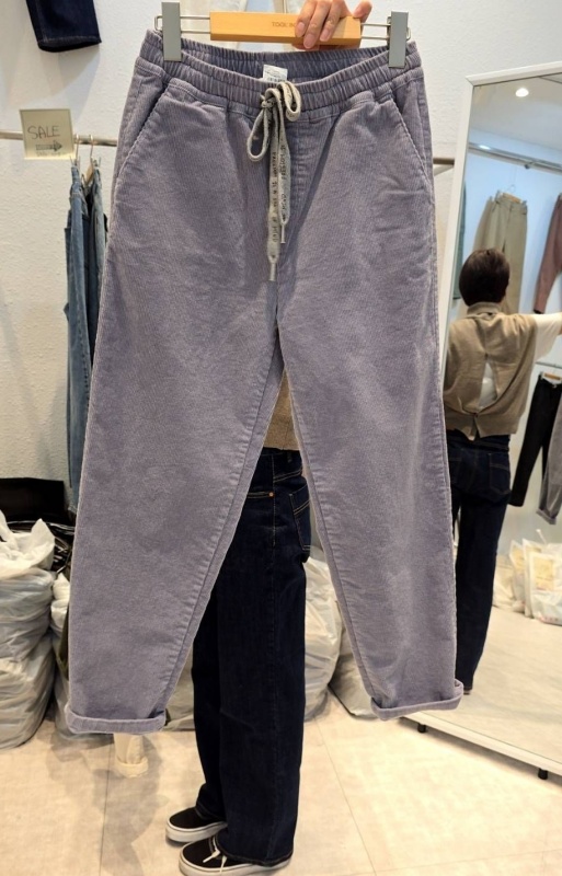 韓 條絨綁帶休閒褲 3色 size