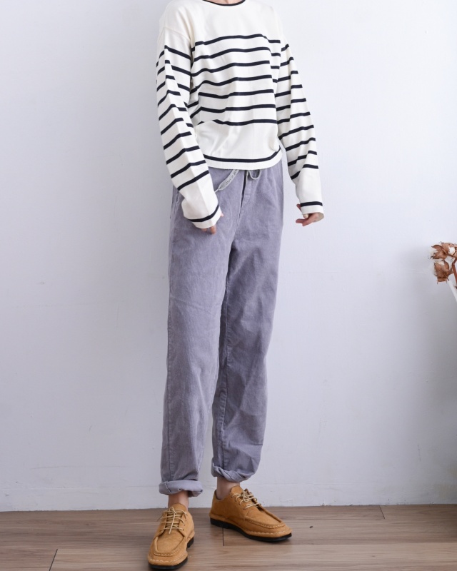 韓 條絨綁帶休閒褲 3色 size