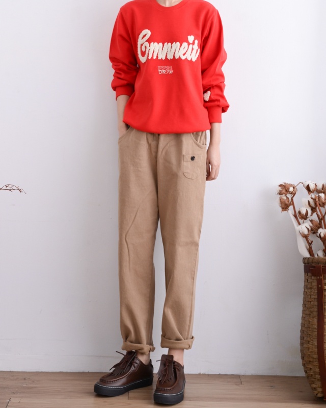 韓 小口袋棉質休閒褲 4色 size