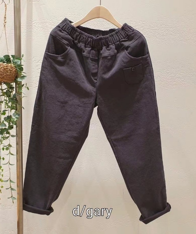 韓 小口袋棉質休閒褲 4色 size