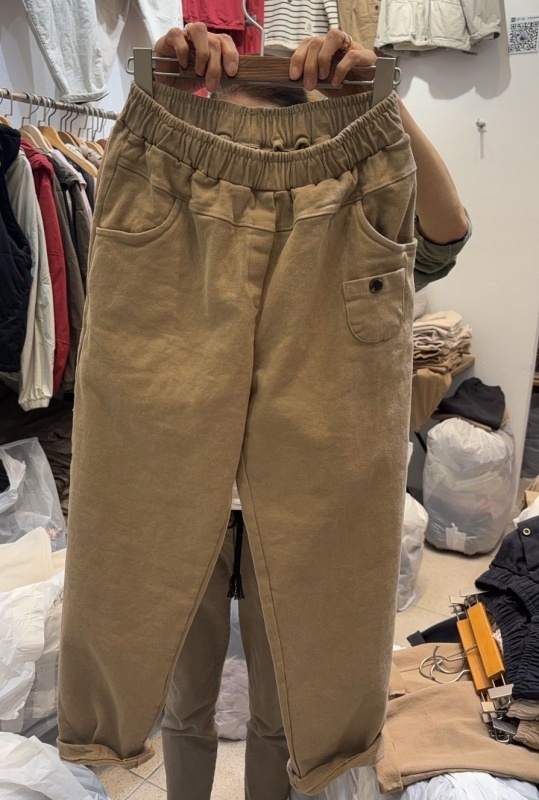 韓 小口袋棉質休閒褲 4色 size