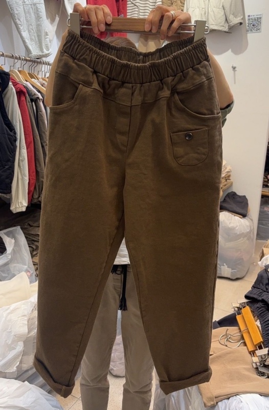 韓 小口袋棉質休閒褲 4色 size