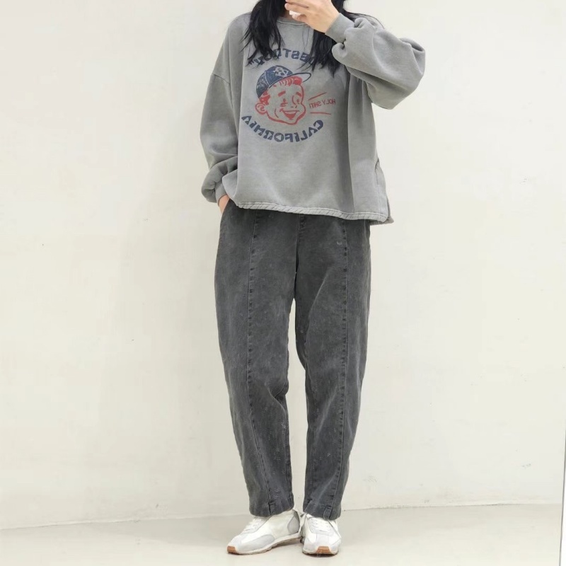 韓 洗舊刷色休閒褲 4色 size