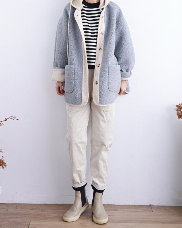 韓 口袋小黑釦休閒褲 3色  size