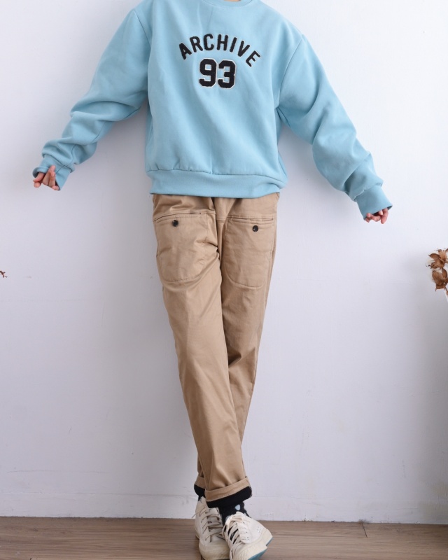 韓 口袋小黑釦休閒褲 3色  size