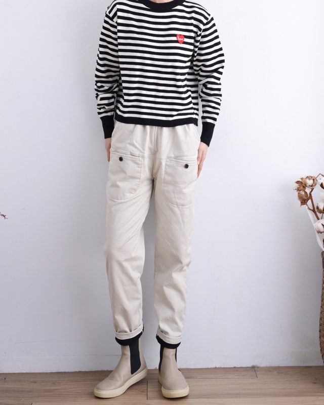 韓 口袋小黑釦休閒褲 3色  size