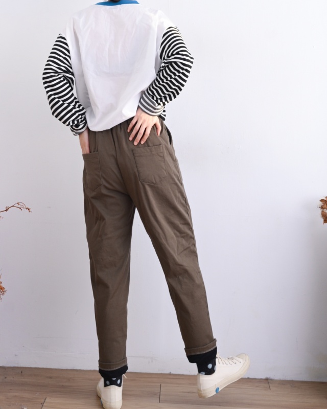 韓 口袋小黑釦休閒褲 3色  size