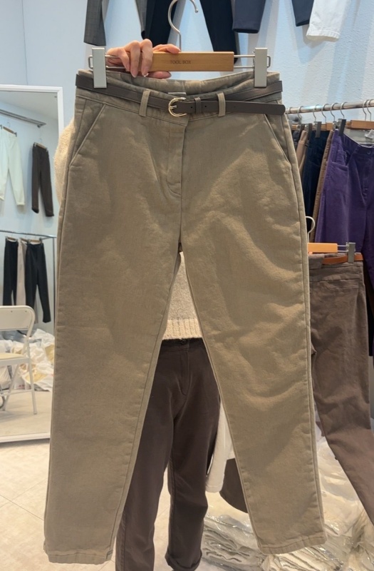 韓 附腰帶合身長褲 3色 size