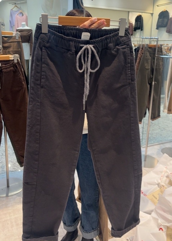 韓 綁帶素色休閒褲 2色 size