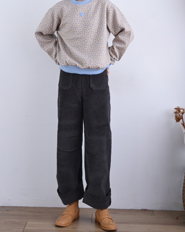 韓 雙口袋條絨長褲 3色 size