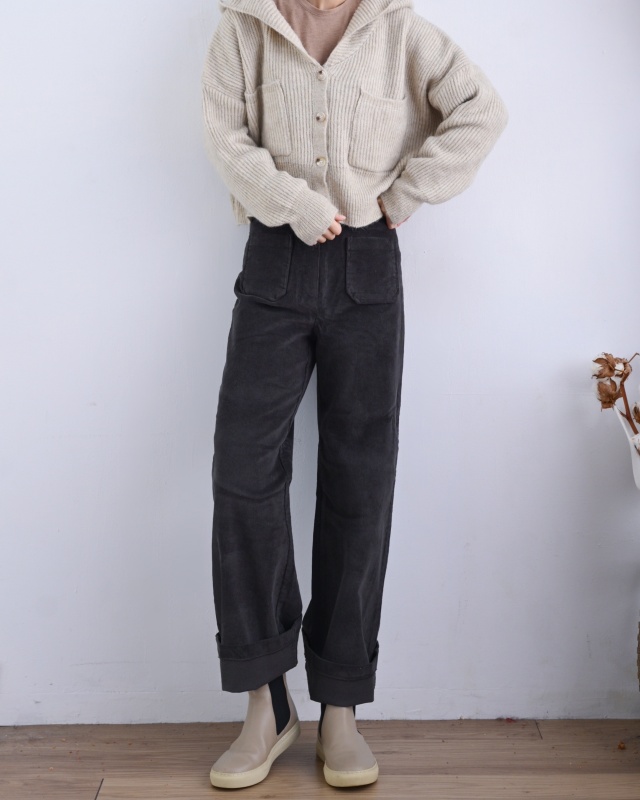 韓 雙口袋條絨長褲 3色 size