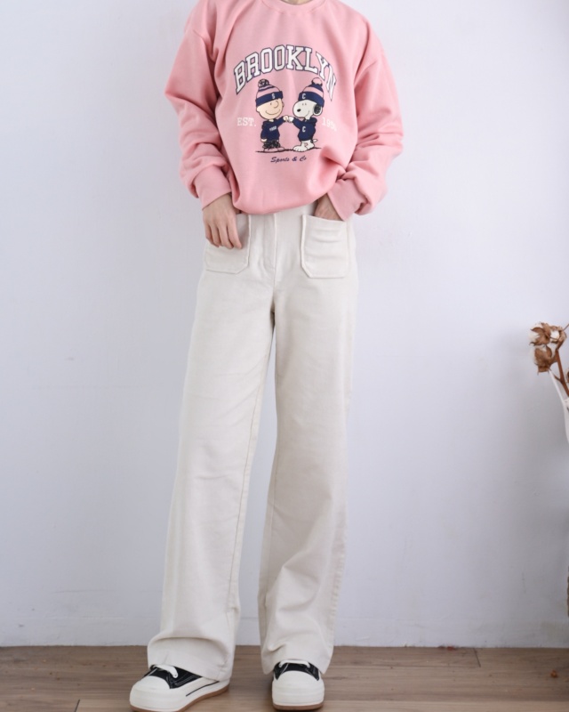 韓 雙口袋條絨長褲 3色 size