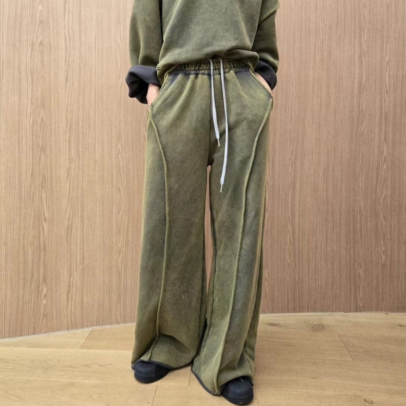 韓 仿舊刷色車線休閒褲 3色 size