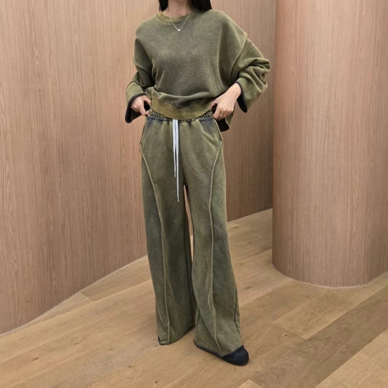 韓 仿舊刷色車線休閒褲 3色 size