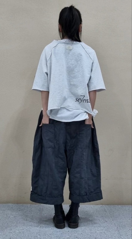 韓 小壓摺寬褲 4色 size
